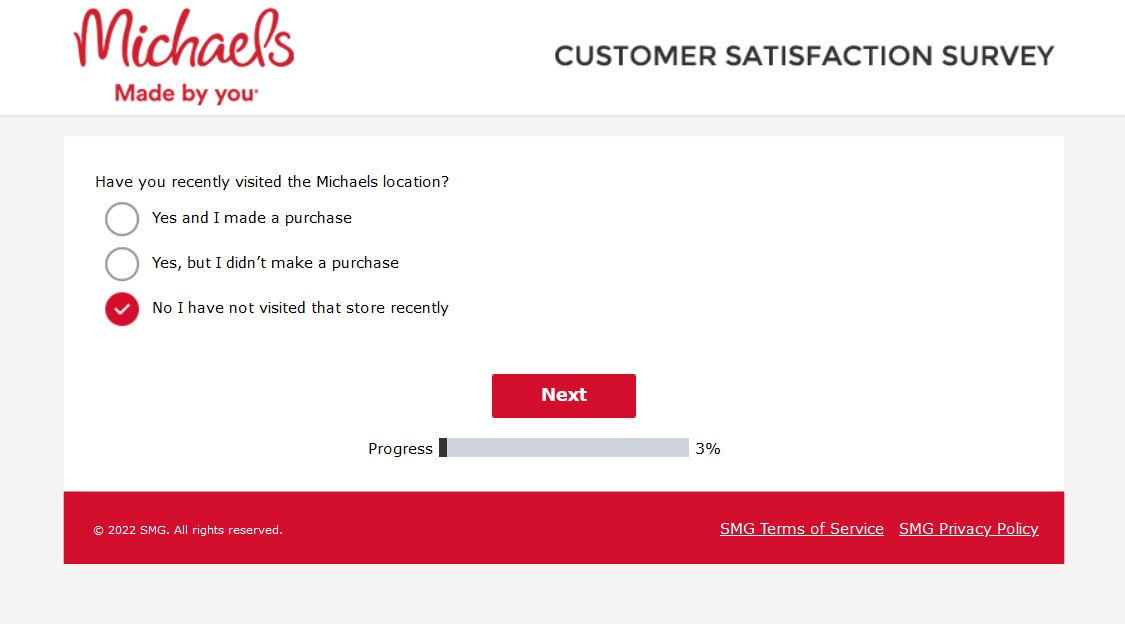 Michaels Customer Satisfaction Survey