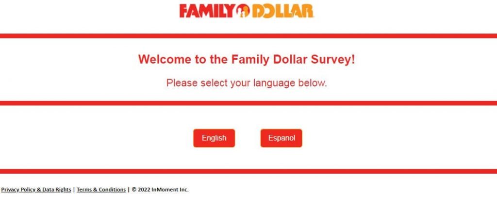 Select your language in ratefd.com survey