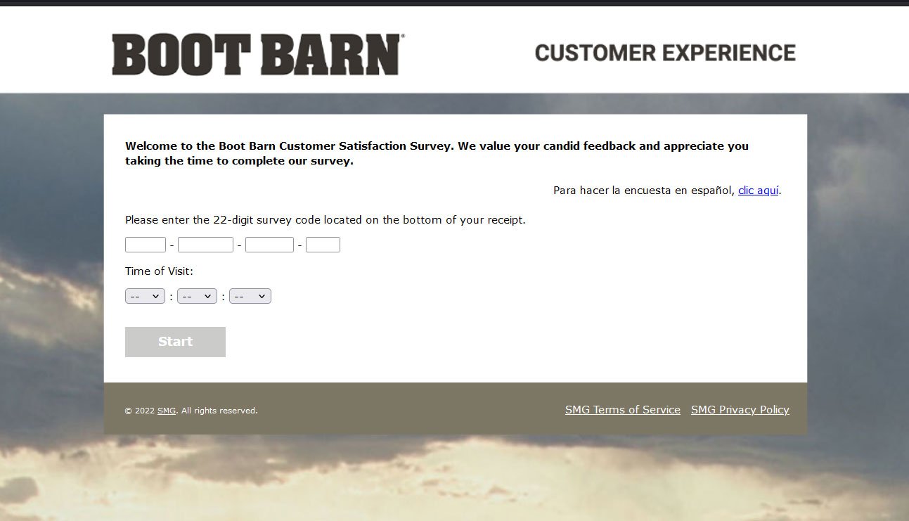 Boot Barn Visit Survey Portal